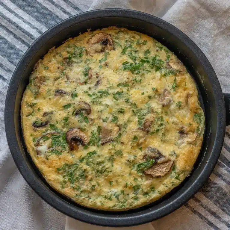 Air Fryer Mushroom and Cheese Omelette