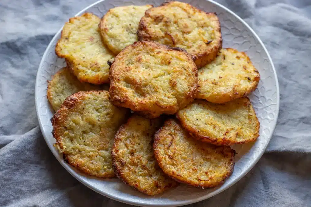 10 pieces of air fryer
german potato pancakes on a plate